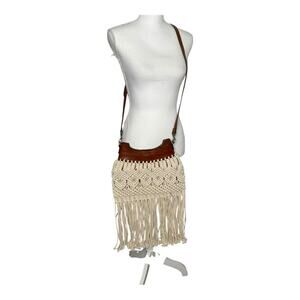 Patricia Nash Macrame Fringe Seashell Purse Bag